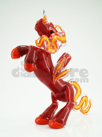 Amy Likes Fire - Red Crayon Unicorn Rig 10 MM (Ace Glass)