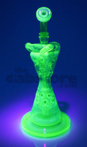 Mad Rob Glass - Fab Hour Glass Recycler Illuminati Green Stardust & Slyme
