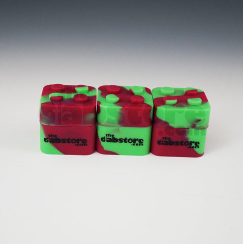 Red/Green Colored Silicone Lego Block Non Stick Container 3 count