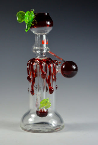 Silika Glas Honey Drip side car 14 mm Red and Slyme