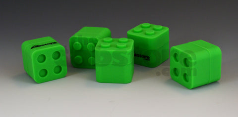 5 green silicone dab block jars