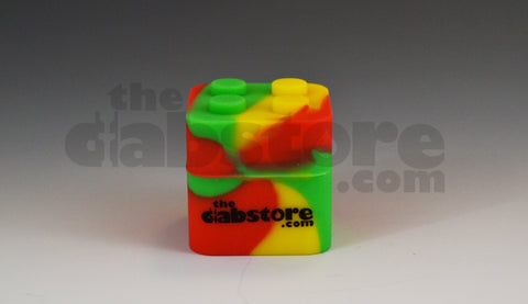 Silicone Dab Block in Rasta Colors no stick lego block