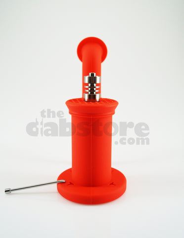 Silicone Dabbing Bubbler with Titanium Nail & Dabber (Red)