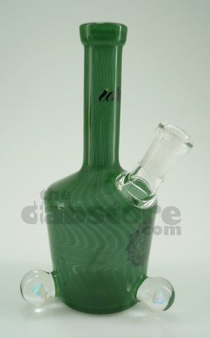 iDab Glass - 10 mm Forest Green Mini Bottle Rig W/ Faceted Opals