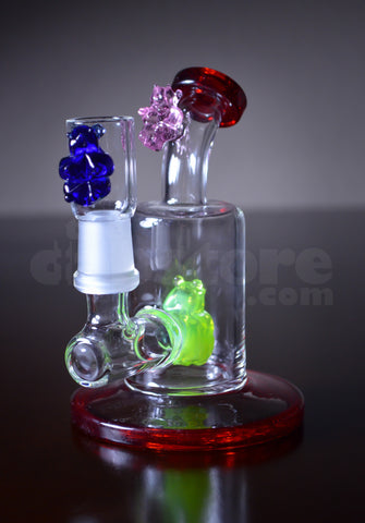 Logjam Glass Gummy Bear Mini Bent Neck Rig 14 MM