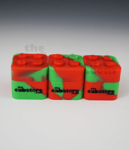 Orange/Green Colored Silicone Lego Block Non Stick Container