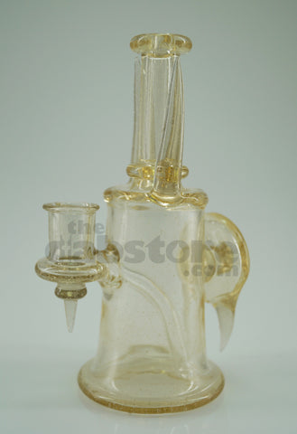 710 Glass - BlueV Horned Banger Hanger 14 MM F