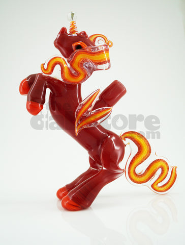 Amy Likes Fire - Red Crayon Unicorn Rig 10 MM (Ace Glass)
