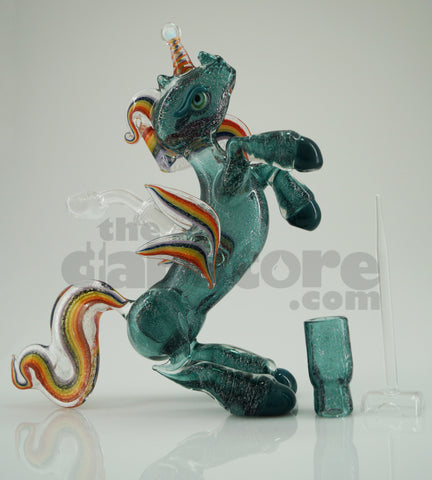 Amy Likes Fire - Teal Dichro Unicorn Rig 10 MM (Ace Glass)