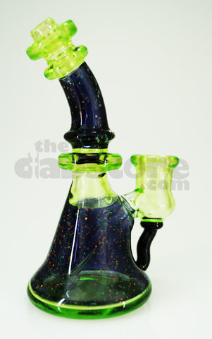 Huffy Glass - Haterade/Crushed Opal 14 MM F Bent Neck Micro