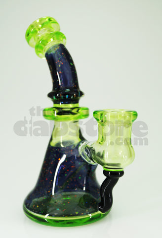 Huffy Glass - Haterade/Crushed Opal 14 MM F Bent Neck Micro