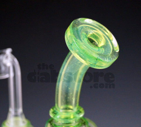 Mad Rob Glass - Hour Glass Fab Recycler 14 MM Female (Green Stardust / Slyme)