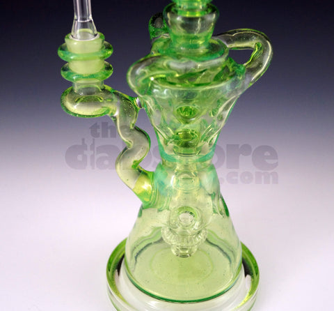 Mad Rob Glass - Hour Glass Fab Recycler 14 MM Female (Green Stardust / Slyme)