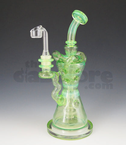 Mad Rob Glass - Hour Glass Fab Recycler 14 MM Female (Green Stardust / Slyme)