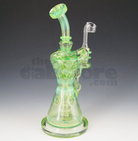 Mad Rob Glass - Hour Glass Fab Recycler 14 MM Female (Green Stardust / Slyme) 