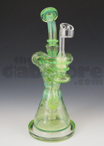 Mad Rob Glass - Hour Glass Fab Recycler 14 MM Female (Green Stardust / Slyme)