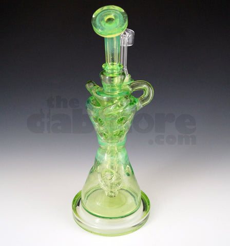 Mad Rob Glass - Hour Glass Fab Recycler 14 MM Female (Green Stardust / Slyme)