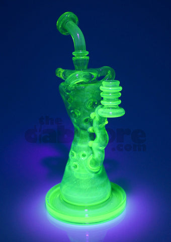 Mad Rob Glass - Fab Hour Glass Recycler Illuminati Green Stardust & Slyme