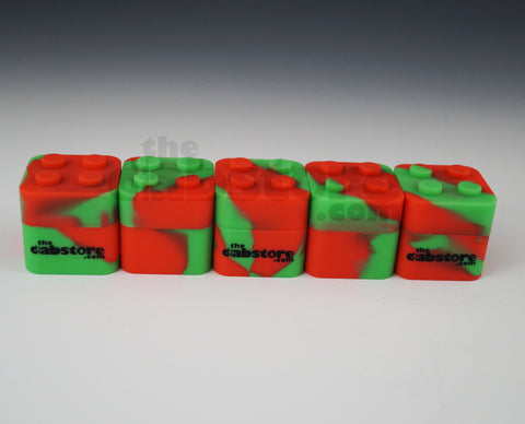 Orange/Green Colored Silicone Lego Block Non Stick Container