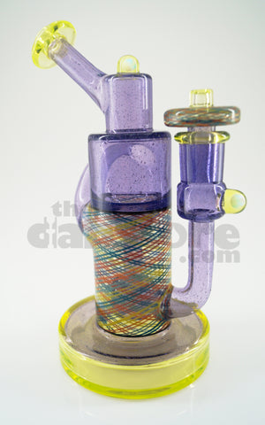 Pyrology Glass - 14 MM F OG Recycler Illuminati Purple Lollipop  Reticello