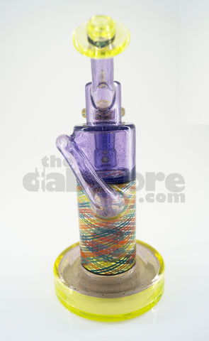 Pyrology Glass - 14 MM F OG Recycler Illuminati Purple Lollipop  Reticello