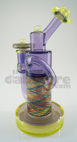 Pyrology Glass - 14 MM F OG Recycler Illuminati Purple Lollipop  Reticello