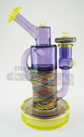 Pyrology Glass - 14 MM F OG Recycler Illuminati Purple Lollipop  Reticello