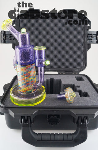 Pyrology Glass - 14 MM F OG Recycler Illuminati Purple Lollipop  Reticello