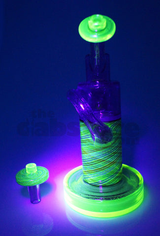 Pyrology Glass - 14 MM F OG Recycler Illuminati Purple Lollipop  Reticello