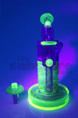 Pyrology Glass - 14 MM F OG Recycler Illuminati Purple Lollipop  Reticello