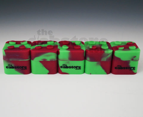 Red/Green Colored Silicone Lego Block Non Stick Container 5 count