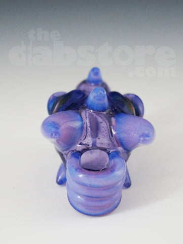 Scoz Glass Dragon Head Pendant Purple Lollipop w/ Pink Slyme