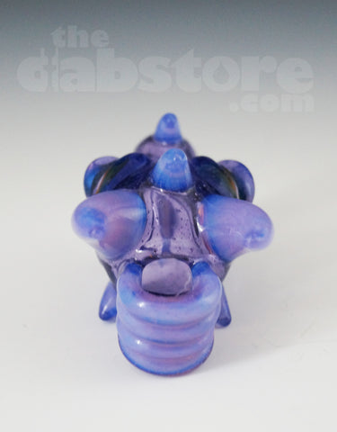 Scoz Glass Dragon Head Pendant Purple Lollipop w/ Pink Slyme