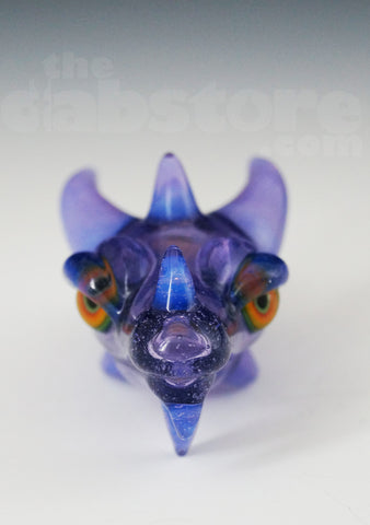 Scoz Glass Dragon Head Pendant Purple Lollipop w/ Pink Slyme