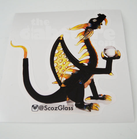 3 x Scoz Dragon Stickers