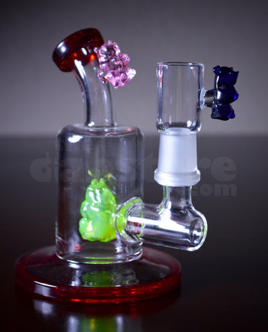 Logjam Glass Gummy Bear Mini Bent Neck Rig 14 MM