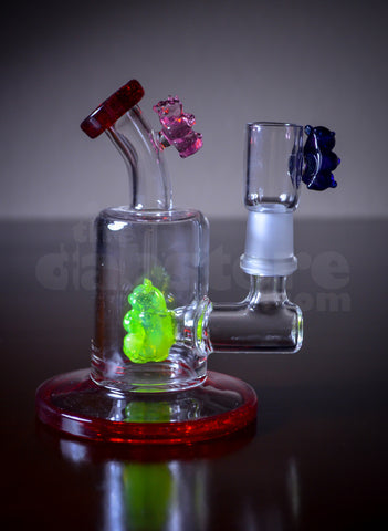 Logjam Glass Gummy Bear Mini Bent Neck Rig 14 MM